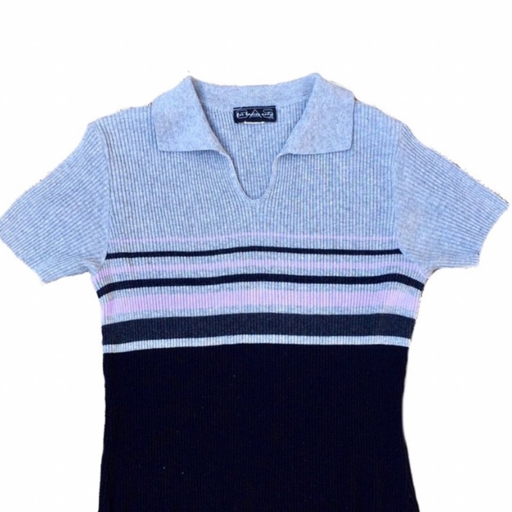 Vintage Ribbed Knit Polo